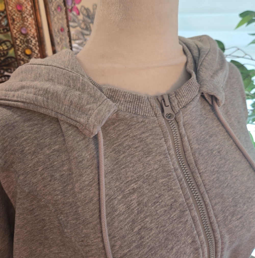 JoyLab Cropped Hoodie Full Zip Activewear Gray Sweatshirt Womens XL - Picture 5 of 9